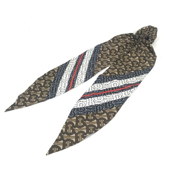BURBERRY 8018660 Monogram TB Hair Accessories Hair Scarf Chignon Net Scrunchie - Picture 4 of 15